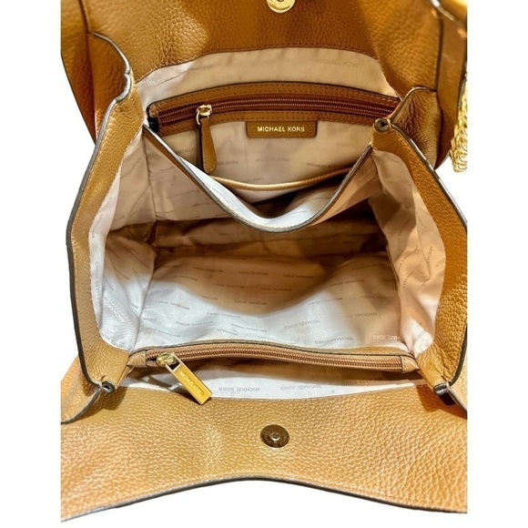 MICHAEL KORS, PEBBLED LEATHER, NEWBURY ACORN, SHOULDER TOTE BAG. 11”W X 12”H - Picture 8 of 10